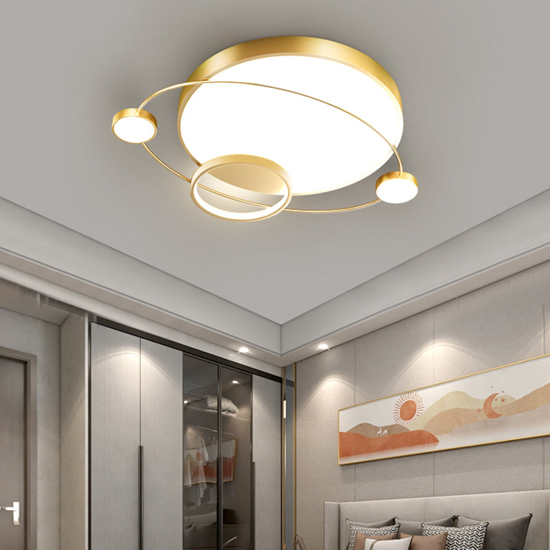 Orbit Shape Bedroom LED Ceiling Lamp Acrylic Minimalistic Flush Mount Lighting Fixture Clearhalo 'Ceiling Lights' 'Close To Ceiling Lights' 'Close to ceiling' 'Flush mount' Lighting' 2424273