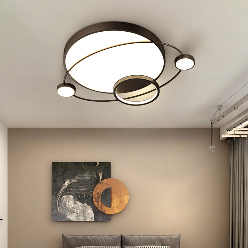 Orbit Shape Bedroom LED Ceiling Lamp Acrylic Minimalistic Flush Mount Lighting Fixture Clearhalo 'Ceiling Lights' 'Close To Ceiling Lights' 'Close to ceiling' 'Flush mount' Lighting' 2424274