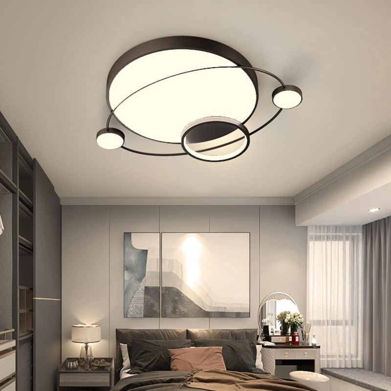 Orbit Shape Bedroom LED Ceiling Lamp Acrylic Minimalistic Flush Mount Lighting Fixture Clearhalo 'Ceiling Lights' 'Close To Ceiling Lights' 'Close to ceiling' 'Flush mount' Lighting' 2424275