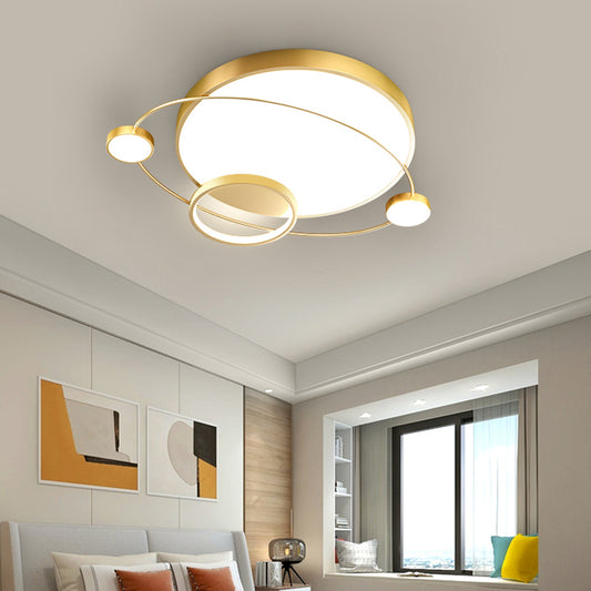 Orbit Shape Bedroom LED Ceiling Lamp Acrylic Minimalistic Flush Mount Lighting Fixture Clearhalo 'Ceiling Lights' 'Close To Ceiling Lights' 'Close to ceiling' 'Flush mount' Lighting' 2424276