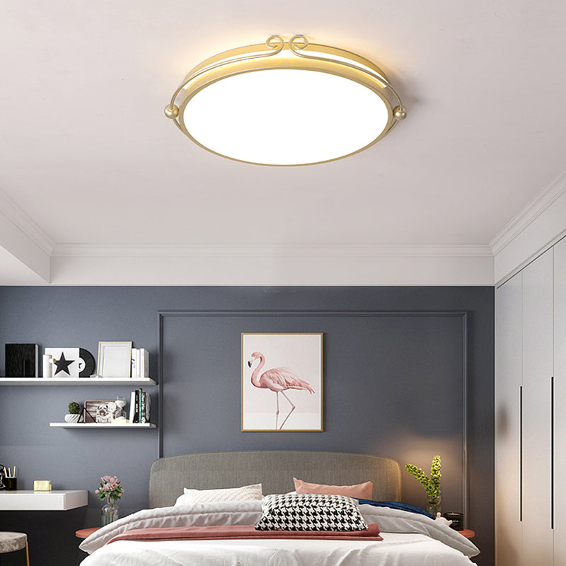 Cartoon Round LED Flush Light Fixture Acrylic Bedroom Ceiling Mounted Light in Gold Gold Clearhalo 'Ceiling Lights' 'Close To Ceiling Lights' 'Close to ceiling' 'Flush mount' Lighting' 2424296