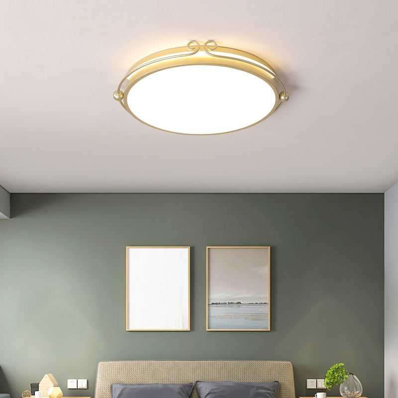 Cartoon Round LED Flush Light Fixture Acrylic Bedroom Ceiling Mounted Light in Gold Clearhalo 'Ceiling Lights' 'Close To Ceiling Lights' 'Close to ceiling' 'Flush mount' Lighting' 2424297