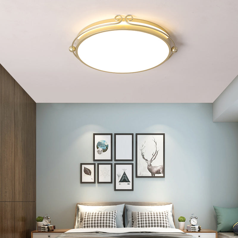 Cartoon Round LED Flush Light Fixture Acrylic Bedroom Ceiling Mounted Light in Gold Clearhalo 'Ceiling Lights' 'Close To Ceiling Lights' 'Close to ceiling' 'Flush mount' Lighting' 2424298
