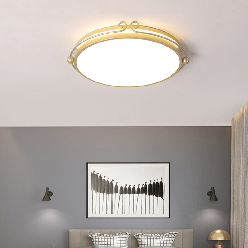 Cartoon Round LED Flush Light Fixture Acrylic Bedroom Ceiling Mounted Light in Gold Clearhalo 'Ceiling Lights' 'Close To Ceiling Lights' 'Close to ceiling' 'Flush mount' Lighting' 2424299