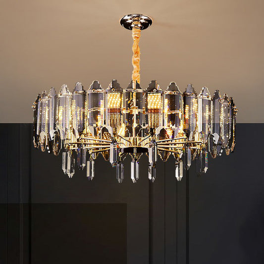 Round Chandelier Light Fixture Minimalist Clear Crystal Living Room Ceiling Suspension Lamp Clearhalo 'Ceiling Lights' 'Chandeliers' 'Clear' 'Industrial' 'Modern Chandeliers' 'Modern' 'Tiffany' 'Traditional Chandeliers' Lighting' 2424345