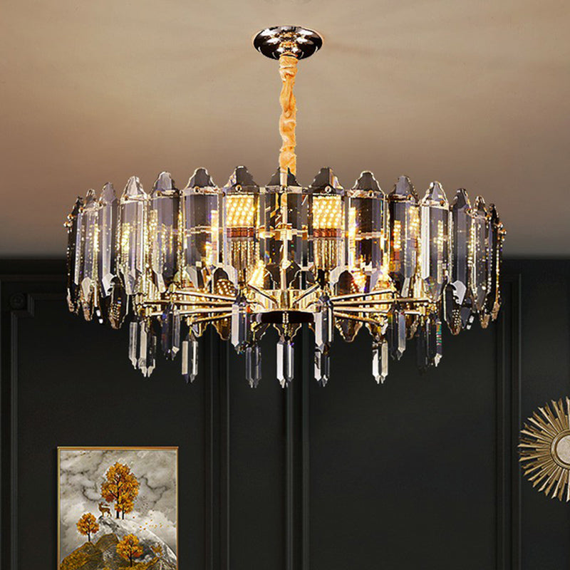 Round Chandelier Light Fixture Minimalist Clear Crystal Living Room Ceiling Suspension Lamp Clearhalo 'Ceiling Lights' 'Chandeliers' 'Clear' 'Industrial' 'Modern Chandeliers' 'Modern' 'Tiffany' 'Traditional Chandeliers' Lighting' 2424348