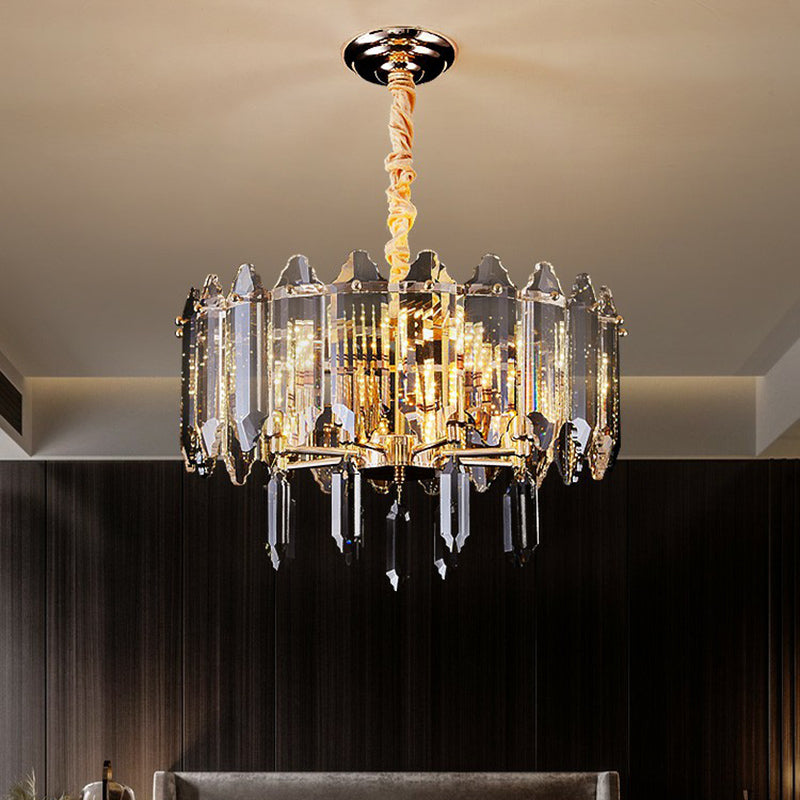 Round Chandelier Light Fixture Minimalist Clear Crystal Living Room Ceiling Suspension Lamp Clearhalo 'Ceiling Lights' 'Chandeliers' 'Clear' 'Industrial' 'Modern Chandeliers' 'Modern' 'Tiffany' 'Traditional Chandeliers' Lighting' 2424350