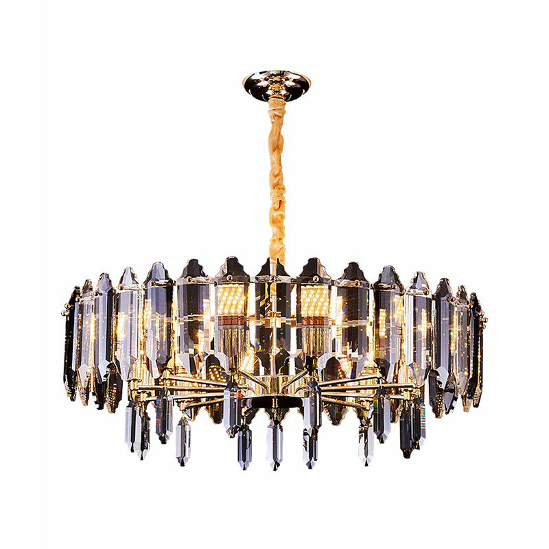 Round Chandelier Light Fixture Minimalist Clear Crystal Living Room Ceiling Suspension Lamp Clearhalo 'Ceiling Lights' 'Chandeliers' 'Clear' 'Industrial' 'Modern Chandeliers' 'Modern' 'Tiffany' 'Traditional Chandeliers' Lighting' 2424351