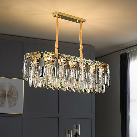 Clear Crystal Leaf Hanging Light Minimalist Chandelier Pendant Light for Bedroom 10 Clear Clearhalo 'Ceiling Lights' 'Chandeliers' 'Clear' 'Industrial' 'Modern Chandeliers' 'Modern' 'Tiffany' 'Traditional Chandeliers' Lighting' 2424480