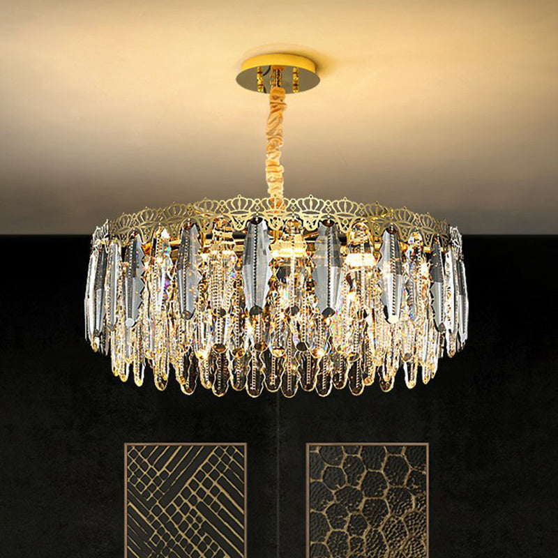 Clear Crystal Leaf Hanging Light Minimalist Chandelier Pendant Light for Bedroom Clearhalo 'Ceiling Lights' 'Chandeliers' 'Clear' 'Industrial' 'Modern Chandeliers' 'Modern' 'Tiffany' 'Traditional Chandeliers' Lighting' 2424481