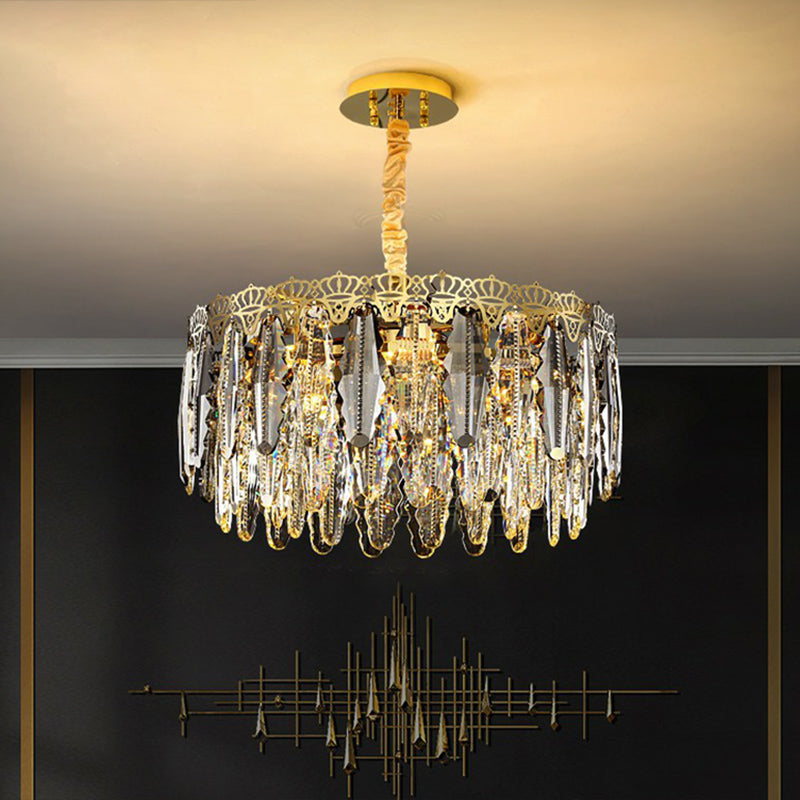 Clear Crystal Leaf Hanging Light Minimalist Chandelier Pendant Light for Bedroom Clearhalo 'Ceiling Lights' 'Chandeliers' 'Clear' 'Industrial' 'Modern Chandeliers' 'Modern' 'Tiffany' 'Traditional Chandeliers' Lighting' 2424482