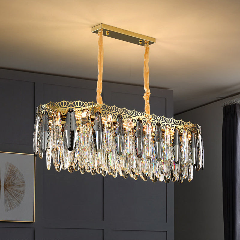 Clear Crystal Leaf Hanging Light Minimalist Chandelier Pendant Light for Bedroom Clearhalo 'Ceiling Lights' 'Chandeliers' 'Clear' 'Industrial' 'Modern Chandeliers' 'Modern' 'Tiffany' 'Traditional Chandeliers' Lighting' 2424483