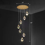 Clear Faceted Crystal Gemstone Hanging Light Minimalistic Multi Pendant Ceiling Light for Staircase Clearhalo 'Ceiling Lights' 'Modern Pendants' 'Modern' 'Pendant Lights' 'Pendants' Lighting' 2424535