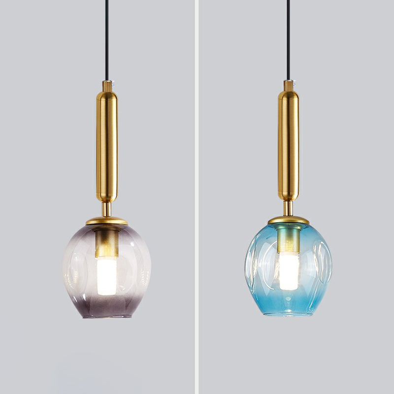 Ombre Glass Cup Shaped Multi Ceiling Light Postmodern Style Suspension Pendant for Living Room Clearhalo 'Ceiling Lights' 'Modern Pendants' 'Modern' 'Pendant Lights' 'Pendants' Lighting' 2424544