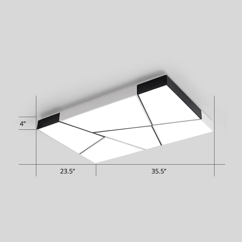 Minimalist Splicing Ceiling Lamp Acrylic Living Room LED Flush Mounted Light in Black-White - White - 35.5" - Third Gear - Clearhalo - 'Ceiling Lights' - 'Close To Ceiling Lights' - 'Close to ceiling' - 'Flush mount' - Lighting' - 2424589