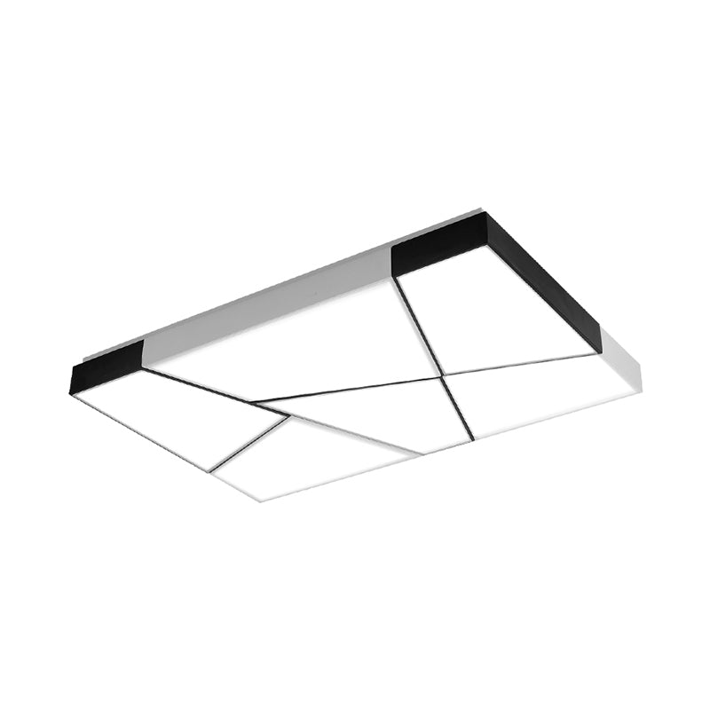 Minimalist Splicing Ceiling Lamp Acrylic Living Room LED Flush Mounted Light in Black-White - Clearhalo - 'Ceiling Lights' - 'Close To Ceiling Lights' - 'Close to ceiling' - 'Flush mount' - Lighting' - 2424590