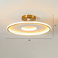 Disc Semi Flush Ceiling Light Simplicity Metal Bedroom LED Flush Mount Lighting Fixture White-Gold 18" Remote Control Stepless Dimming Clearhalo 'Ceiling Lights' 'Close To Ceiling Lights' 'Close to ceiling' 'Semi-flushmount' Lighting' 2424615