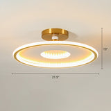 Disc Semi Flush Ceiling Light Simplicity Metal Bedroom LED Flush Mount Lighting Fixture White-Gold 21.5" Warm Clearhalo 'Ceiling Lights' 'Close To Ceiling Lights' 'Close to ceiling' 'Semi-flushmount' Lighting' 2424619
