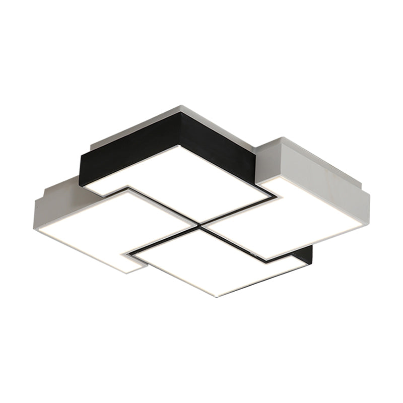 Pinwheel LED Flush Mount Fixture Nordic Metal Black and White Ceiling Lighting for Bedroom Clearhalo 'Ceiling Lights' 'Close To Ceiling Lights' 'Close to ceiling' 'Flush mount' Lighting' 2424638