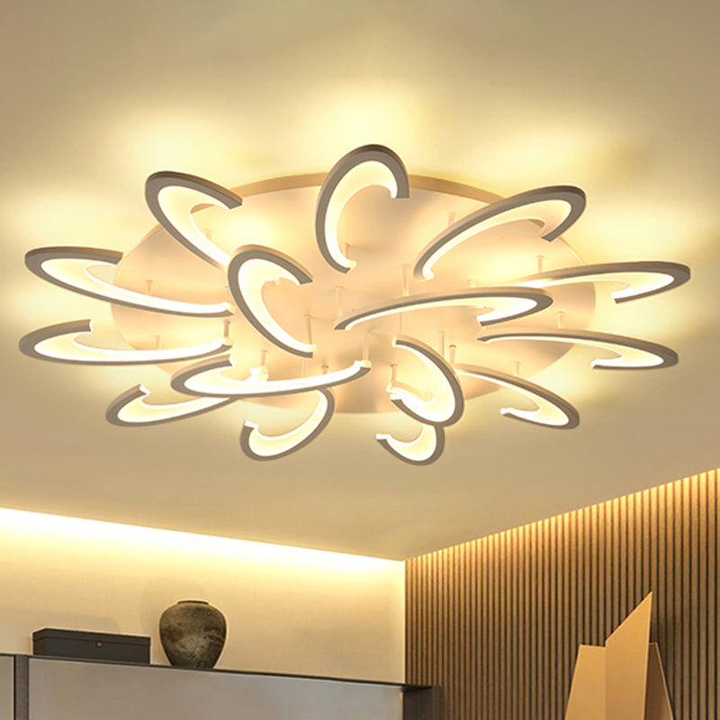 Floral Living Room Ceiling Light Acrylic Modernist LED Flush Mount Light in White Clearhalo 'Ceiling Lights' 'Close To Ceiling Lights' 'Close to ceiling' 'Flush mount' Lighting' 2424657