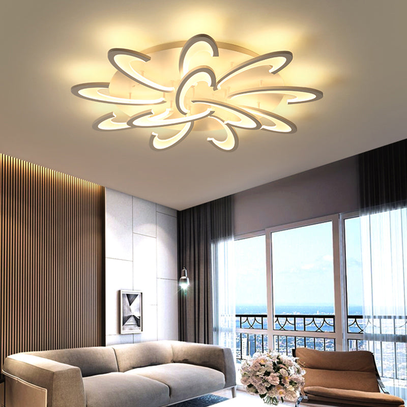 Floral Living Room Ceiling Light Acrylic Modernist LED Flush Mount Light in White Clearhalo 'Ceiling Lights' 'Close To Ceiling Lights' 'Close to ceiling' 'Flush mount' Lighting' 2424664