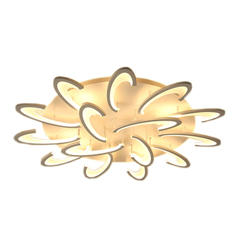 Floral Living Room Ceiling Light Acrylic Modernist LED Flush Mount Light in White Clearhalo 'Ceiling Lights' 'Close To Ceiling Lights' 'Close to ceiling' 'Flush mount' Lighting' 2424666