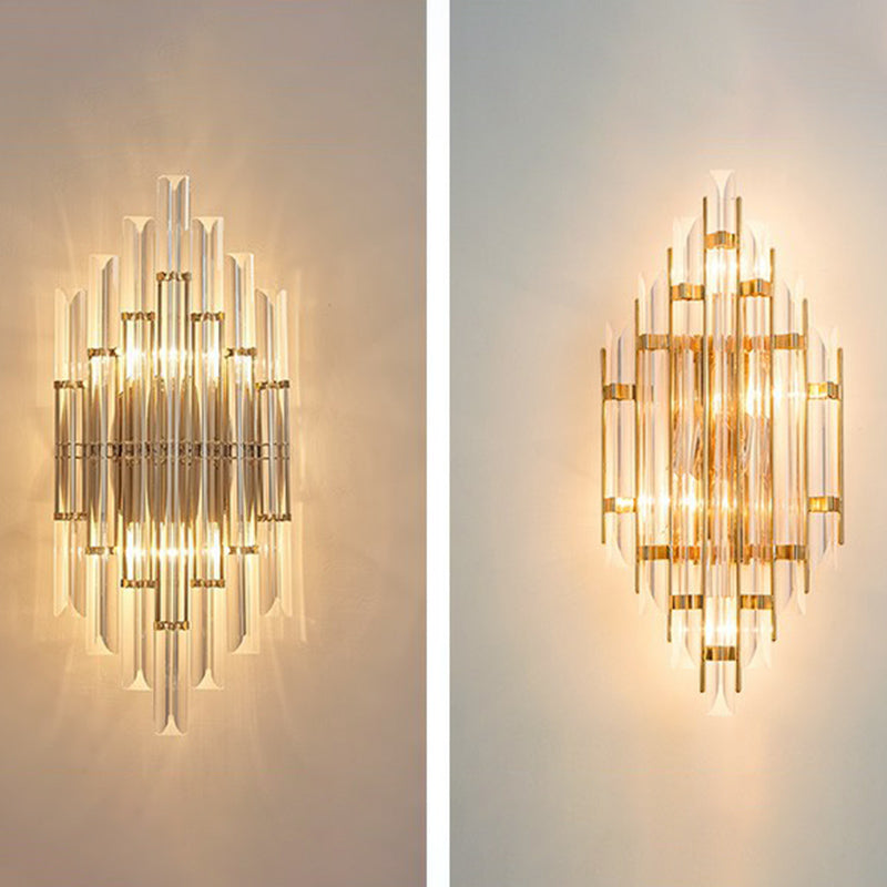 Rhombus Wall Sconce Light Minimalist K9 Strip Crystal Living Room LED Wall Mounted Lamp Clearhalo 'Cast Iron' 'Glass' 'Industrial' 'Modern wall lights' 'Modern' 'Tiffany' 'Traditional wall lights' 'Wall Lamps & Sconces' 'Wall Lights' Lighting' 2424705