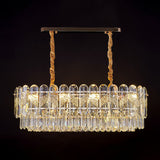 Clear K9 Crystal Layered Hanging Lamp Modernist Suspension Light Fixture for Bedroom Clearhalo 'Ceiling Lights' 'Modern Pendants' 'Modern' 'Pendant Lights' 'Pendants' Lighting' 2424717