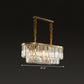 Postmodern Oblong Island Light Clear Crystal Rod Dining Room Pendant Light in Brass Clear 31.5" Clearhalo 'Ceiling Lights' 'Island Lights' Lighting' 2424722