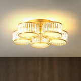 Clear Crystal Flower Flush Mount Minimalistic Flush Mount Ceiling Light for Bedroom Clearhalo 'Ceiling Lights' 'Close To Ceiling Lights' 'Close to ceiling' 'Flush mount' Lighting' 2424774
