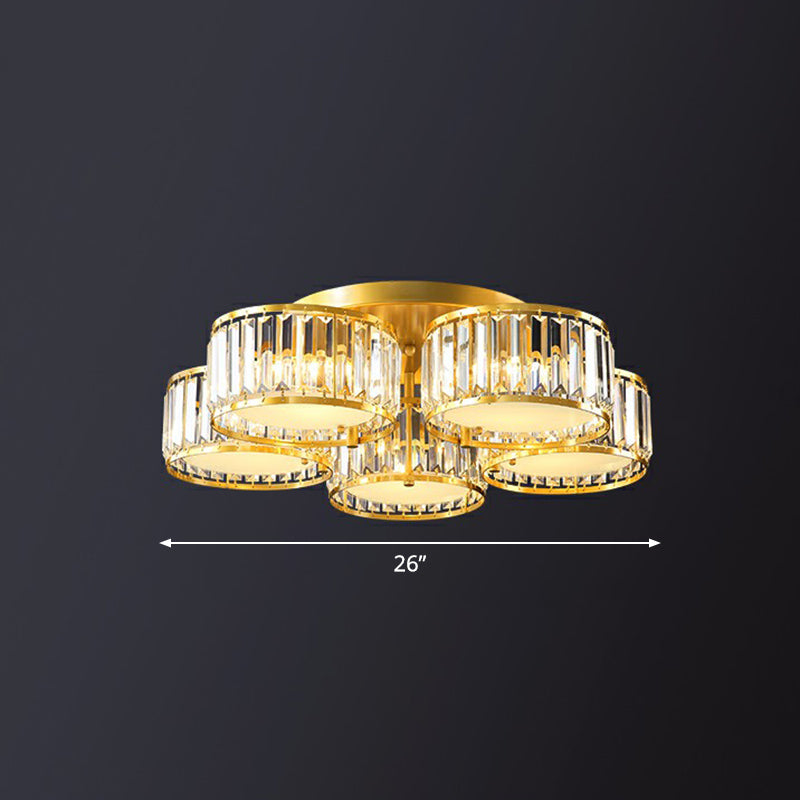 Clear Crystal Flower Flush Mount Minimalistic Flush Mount Ceiling Light for Bedroom Clearhalo 'Ceiling Lights' 'Close To Ceiling Lights' 'Close to ceiling' 'Flush mount' Lighting' 2424776
