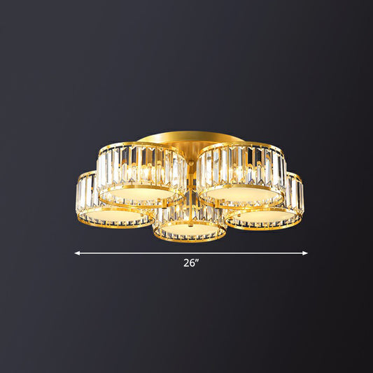 Clear Crystal Flower Flush Mount Minimalistic Flush Mount Ceiling Light for Bedroom Clearhalo 'Ceiling Lights' 'Close To Ceiling Lights' 'Close to ceiling' 'Flush mount' Lighting' 2424776