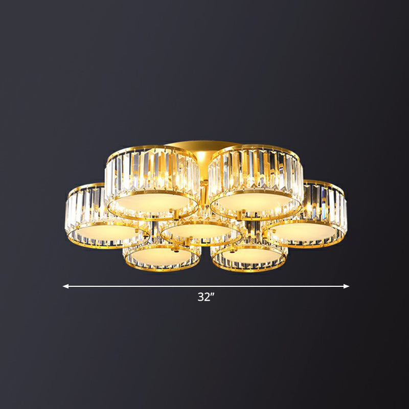 Clear Crystal Flower Flush Mount Minimalistic Flush Mount Ceiling Light for Bedroom Clearhalo 'Ceiling Lights' 'Close To Ceiling Lights' 'Close to ceiling' 'Flush mount' Lighting' 2424777