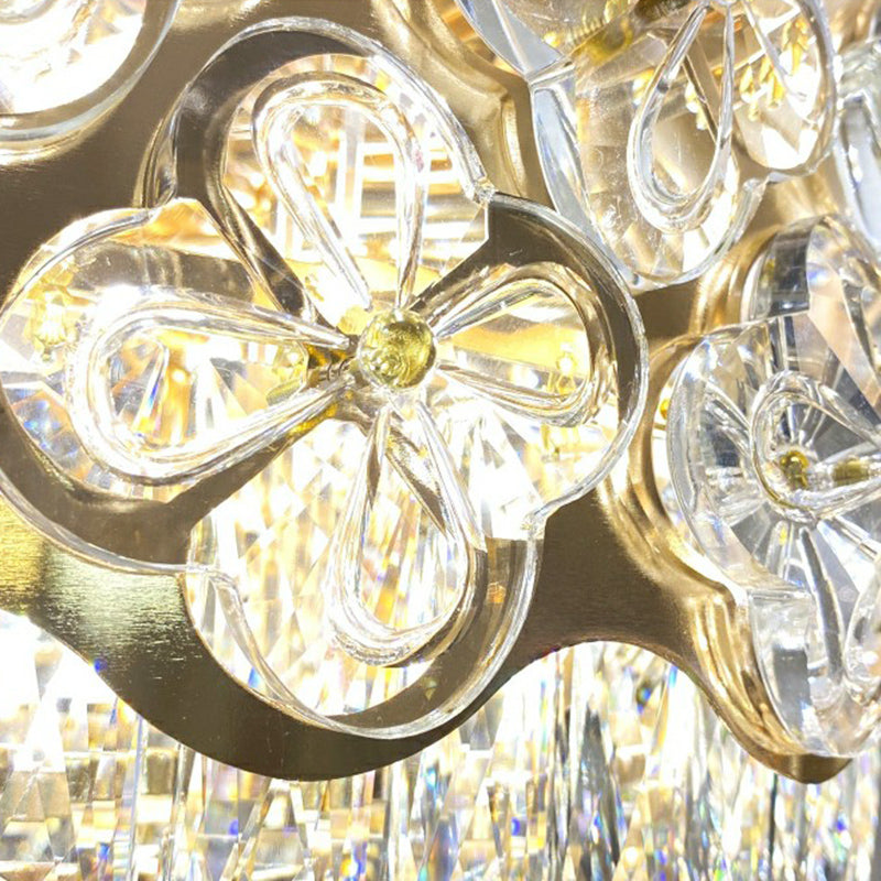 Drum Shaped Bedroom Ceiling Light Opulent Crystal 3-Light Minimalist Flush Mount Light in Clear Clearhalo 'Ceiling Lights' 'Close To Ceiling Lights' 'Close to ceiling' 'Flush mount' Lighting' 2424806