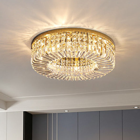 Minimalist Style Flush Light Circular Flushmount Ceiling Lamp with Crystal Shade for Bedroom Clearhalo 'Ceiling Lights' 'Close To Ceiling Lights' 'Close to ceiling' 'Flush mount' Lighting' 2424809