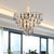 Minimalist Cone Pendant Chandelier K9 Smoke Grey Crystal Living Room Suspension Lamp Smoke Gray Clearhalo 'Ceiling Lights' 'Chandeliers' 'Modern Chandeliers' 'Modern' Lighting' 2424871