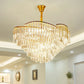 Gold Finish Conical Suspension Light Minimalism Prismatic Crystal Chandelier for Living Room 14 Gold Clearhalo 'Ceiling Lights' 'Chandeliers' 'Modern Chandeliers' 'Modern' Lighting' 2424889