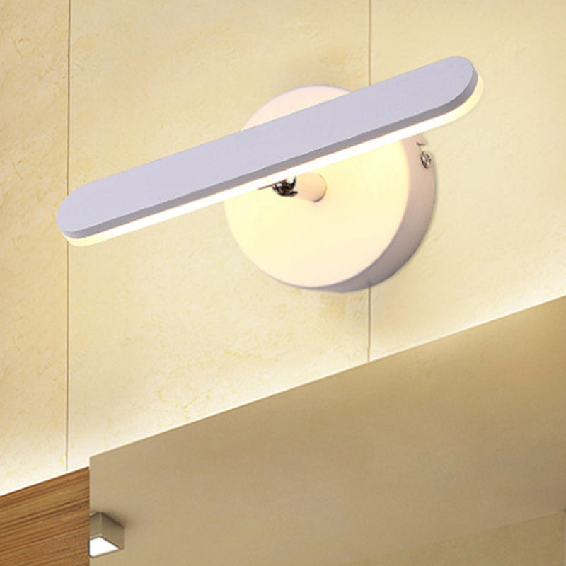 Adjustable LED Linear Wall Sconce Simple Style Metal Wall Lighting in White for Bedside White Warm Clearhalo 'Cast Iron' 'Glass' 'Industrial' 'Modern wall lights' 'Modern' 'Tiffany' 'Traditional wall lights' 'Wall Lamps & Sconces' 'Wall Lights' Lighting' 242510