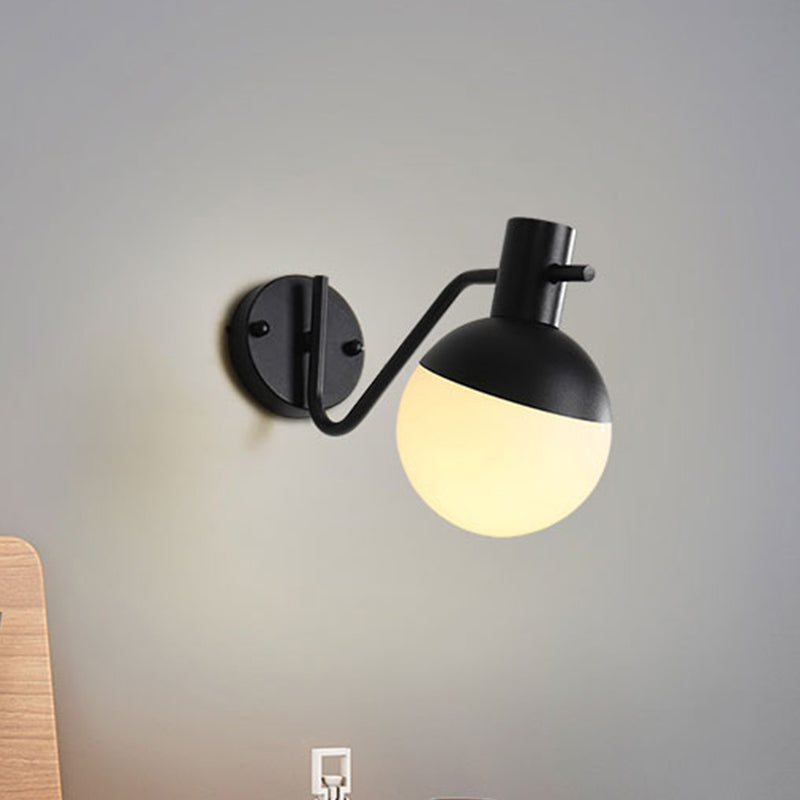 1 Light Living Room Sconce Light with Global Milk Glass Shade Modern Gold Wall Mount Light Clearhalo 'Cast Iron' 'Glass' 'Industrial' 'Modern wall lights' 'Modern' 'Tiffany' 'Traditional wall lights' 'Wall Lamps & Sconces' 'Wall Lights' Lighting' 242521