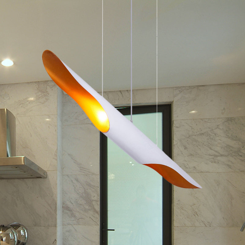 Pipe Hanging Ceiling Light Nordic Metal Black/White Pendant Light for Bedroom, 23.5"/27.5"/31.5" Wide Clearhalo 'Ceiling Lights' 'Modern Pendants' 'Modern' 'Pendant Lights' 'Pendants' Lighting' 242566