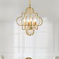 Metal Gold Pendant Lamp Candle Shade 6 Lights Classic Chandelier Light Fixture for Bedroom Clearhalo 'Ceiling Lights' 'Chandeliers' Lighting' options 2426757