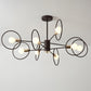 6/8/12-Head Tiered Circle Pendant Chandelier Loft Style Coffee Iron Ceiling Pendant Light for Living Room Clearhalo 'Ceiling Lights' 'Chandeliers' Lighting' options 2426770