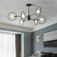 6/8/12-Head Tiered Circle Pendant Chandelier Loft Style Coffee Iron Ceiling Pendant Light for Living Room Clearhalo 'Ceiling Lights' 'Chandeliers' Lighting' options 2426772