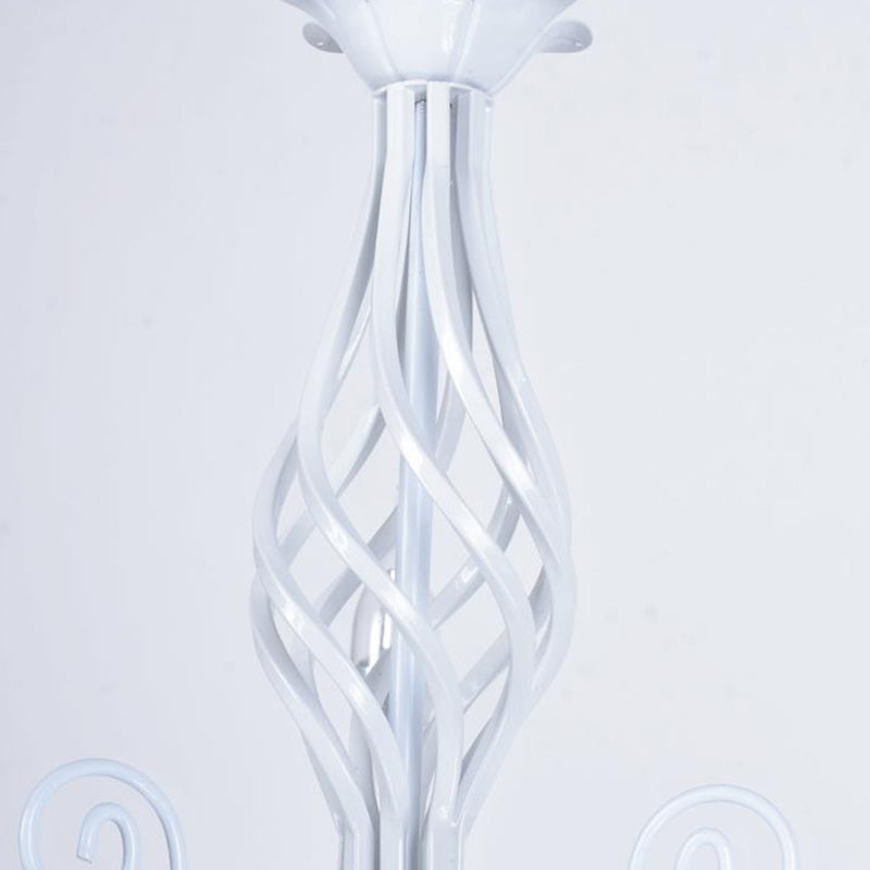 Black/White Swooping Arm Chandelier Lamp Traditional Metal 3/4/5 Lights Living Room Hanging Light Clearhalo 'Ceiling Lights' 'Chandeliers' Lighting' options 2426857