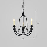Curved Arm Dining Room Ceiling Chandelier Classic Metal 3/6 Lights Black Hanging Light Fixture for Dining Room Clearhalo 'Ceiling Lights' 'Chandeliers' Lighting' 2426913