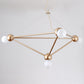 Gold 4 Lights Pendant Chandelier Classic Metal Geometric Hanging Light for Bedroom Clearhalo 'Ceiling Lights' 'Chandeliers' Lighting' 2427015
