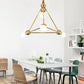 4 Lights Ceiling Light Traditional Triangle Metal Hanging Chandelier in Gold for Dining Room Clearhalo 'Ceiling Lights' 'Chandeliers' Lighting' 2427022