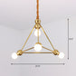 4 Lights Ceiling Light Traditional Triangle Metal Hanging Chandelier in Gold for Dining Room Clearhalo 'Ceiling Lights' 'Chandeliers' Lighting' 2427026