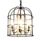 4 Lights Pendant Light Classic Birdcage Metal Hanging Chandelier in Black with Crystal Draping Clearhalo 'Ceiling Lights' 'Chandeliers' Lighting' 2427066