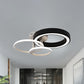 Circles Bedroom Flush Light Fixture Acrylic 3 Lights Contemporary Style Ceiling Mounted Light in Black and White Clearhalo 'Ceiling Lights' 'Close To Ceiling Lights' 'Close to ceiling' 'Flush mount' Lighting' 242792
